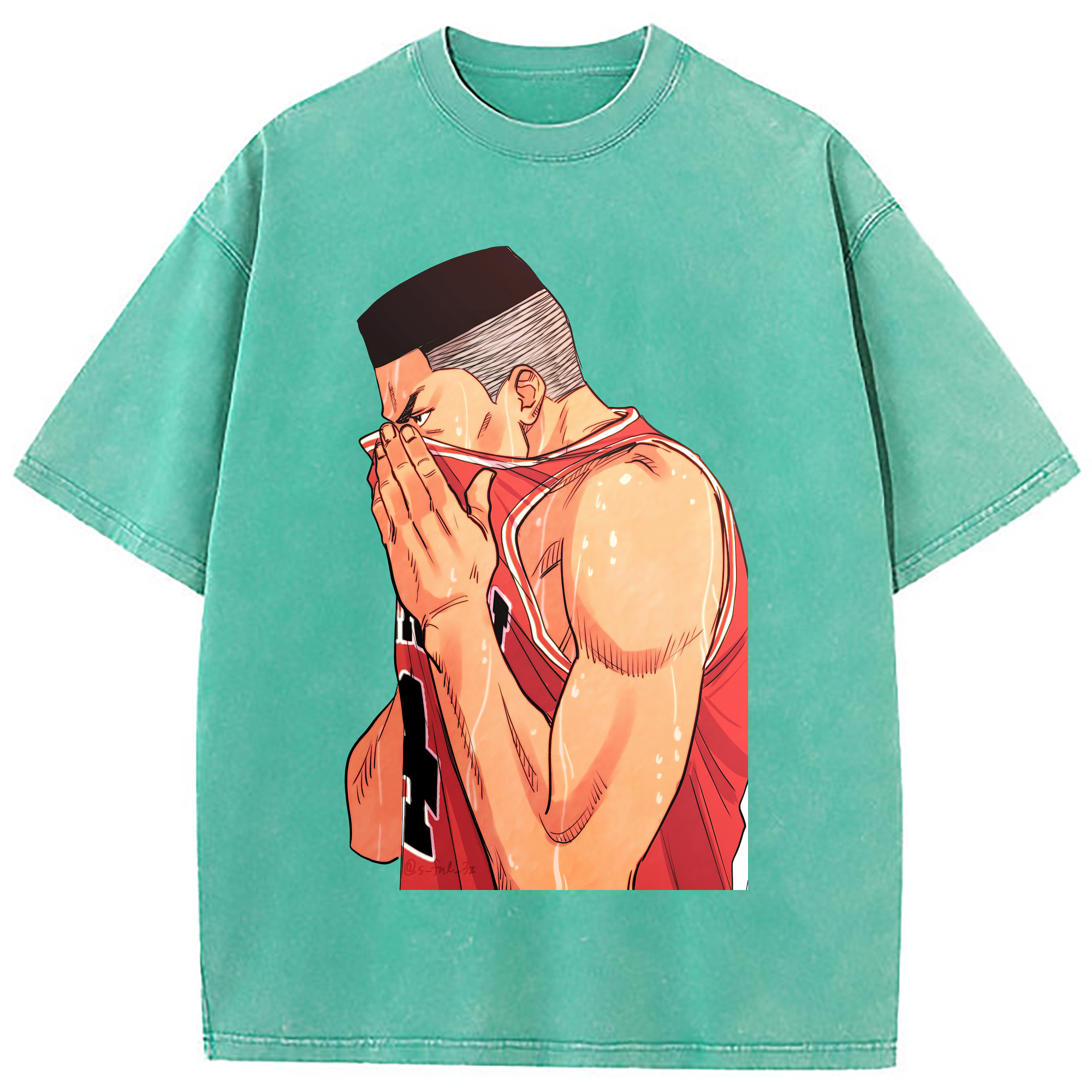 （画像用） SLAM DUNK／スラムダンク 綿100% ヴィンテージ風 半袖Tシャツ（フロントプリント）